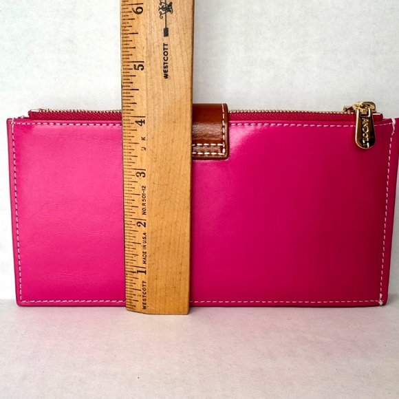 🌸ANDOILT Women's Wallet RFID Block Crdt Holders 2 Zipp Compartments Pink - Picture 4 of 8